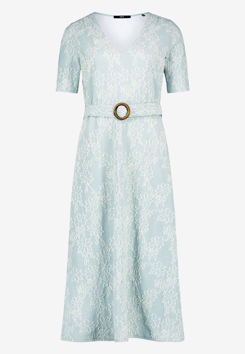 Midi-Kleid mit floraler Stickerei