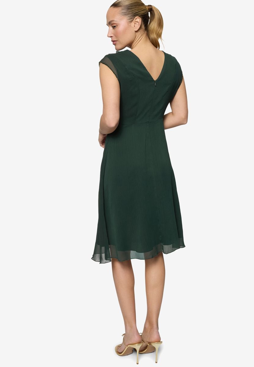 Chiffon-Midikleid mit Rüschendetails