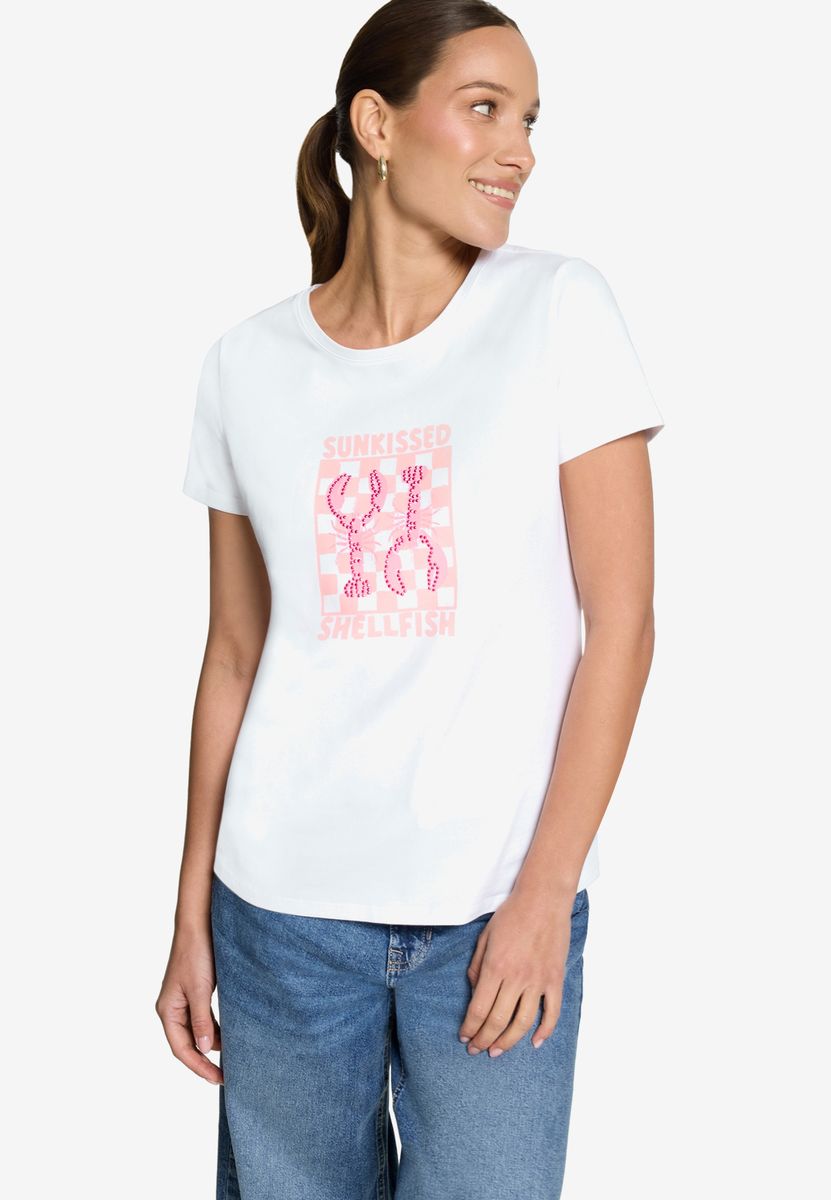 T-Shirt mit Schalentier-Print