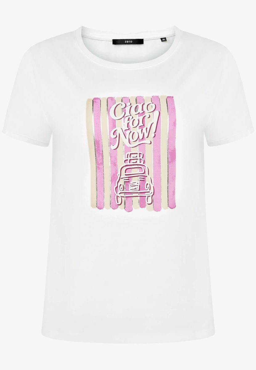 Print-T-Shirt mit Glitzerdetails
