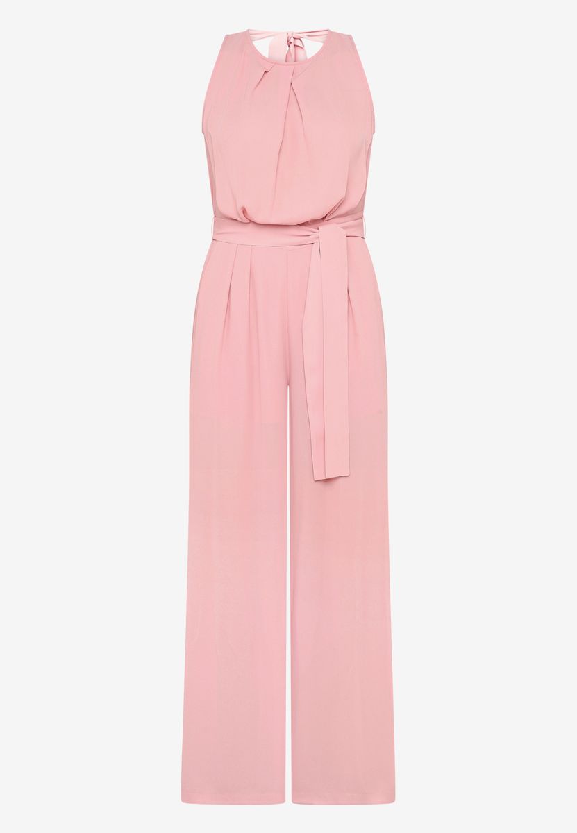 Jumpsuit mit Gürtel und weitem Bein
