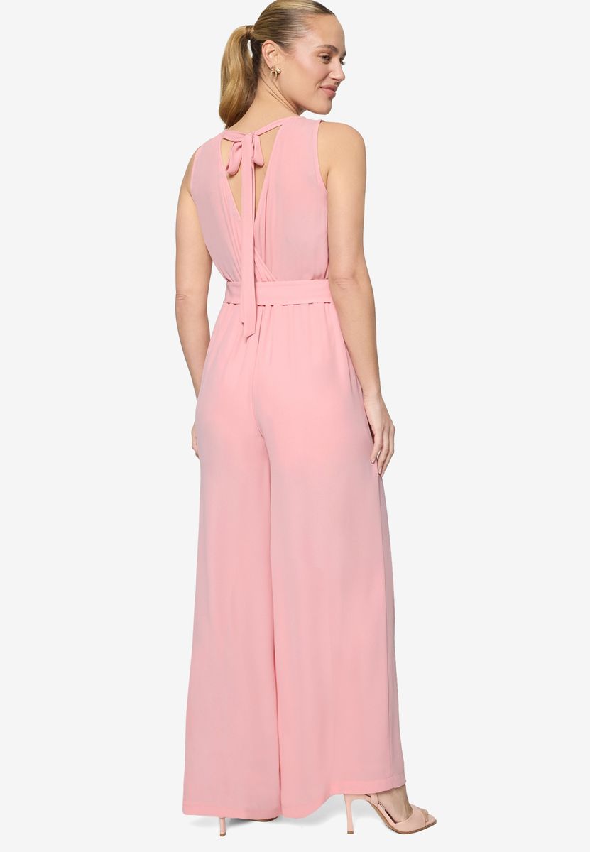 Jumpsuit mit Gürtel und weitem Bein