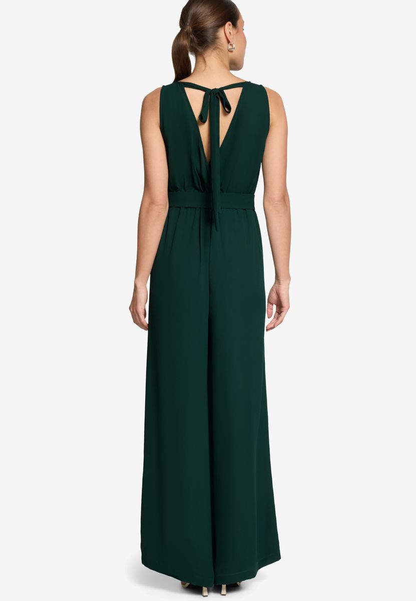 Jumpsuit mit Gürtel und weitem Bein