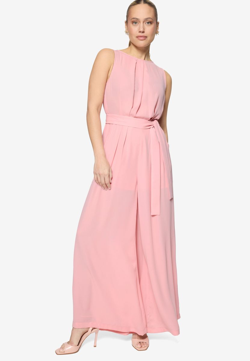 Jumpsuit mit Gürtel und weitem Bein