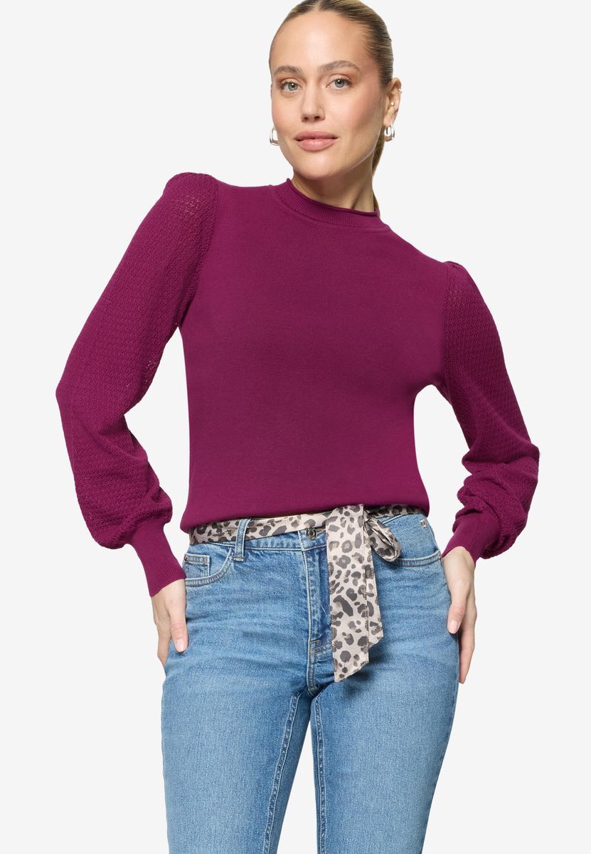 Feinstrickpullover  mit Puffärmeln