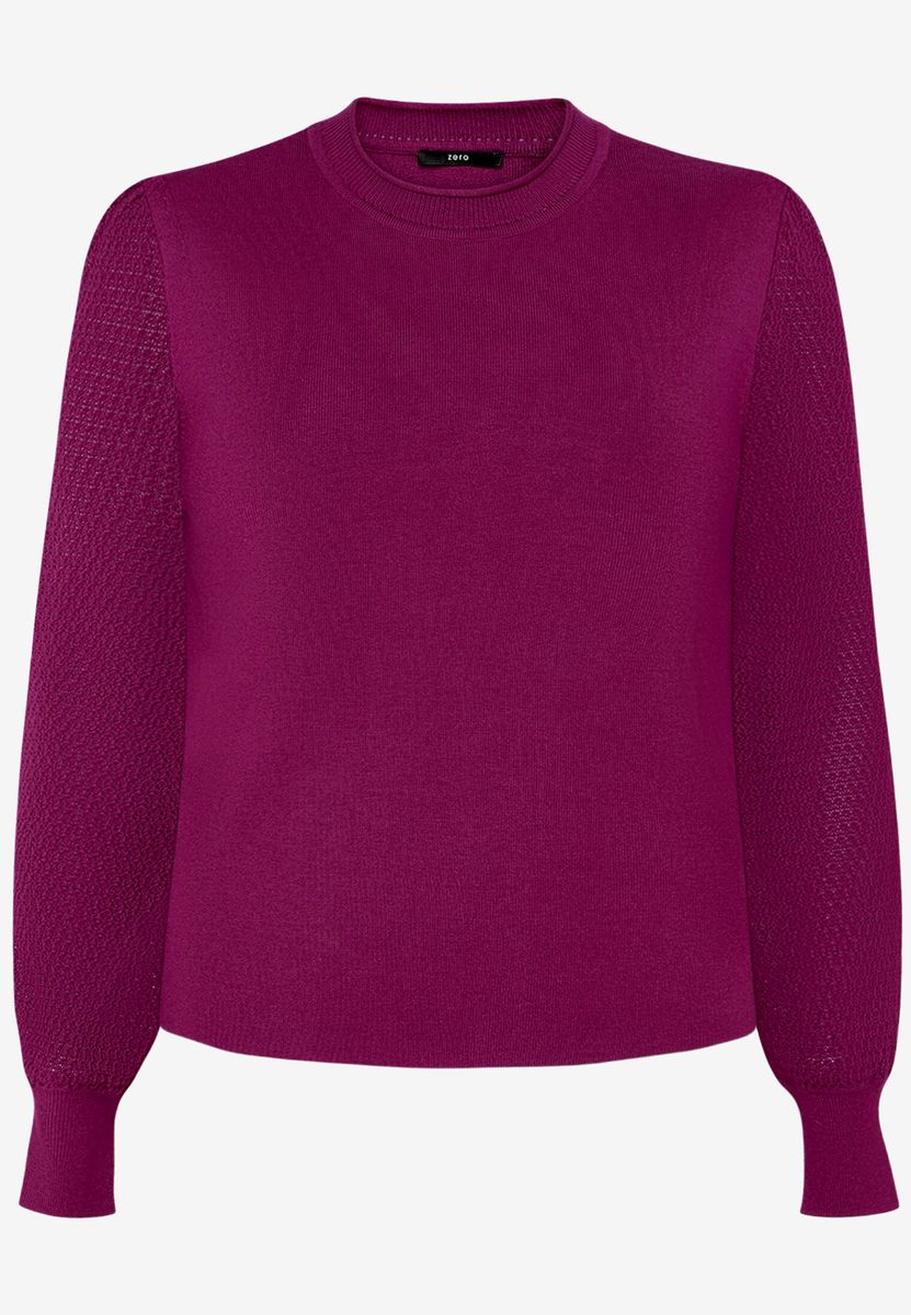 Feinstrickpullover mit strukturierten Puffärmeln