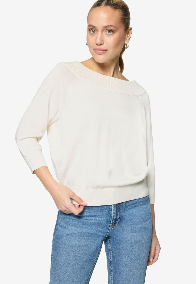 Strickpullover mit Carmenausschnitt