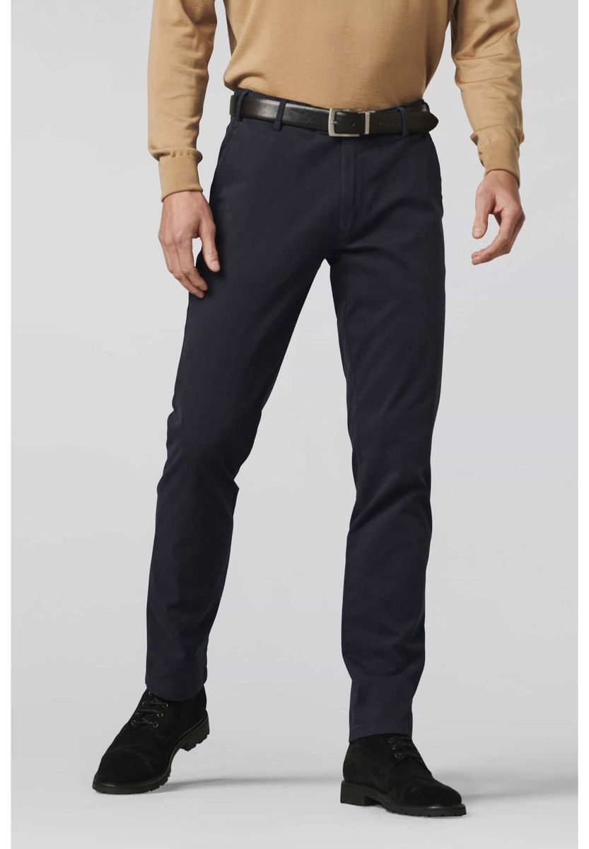 Klassische Navy Chino Hose Flat-Front