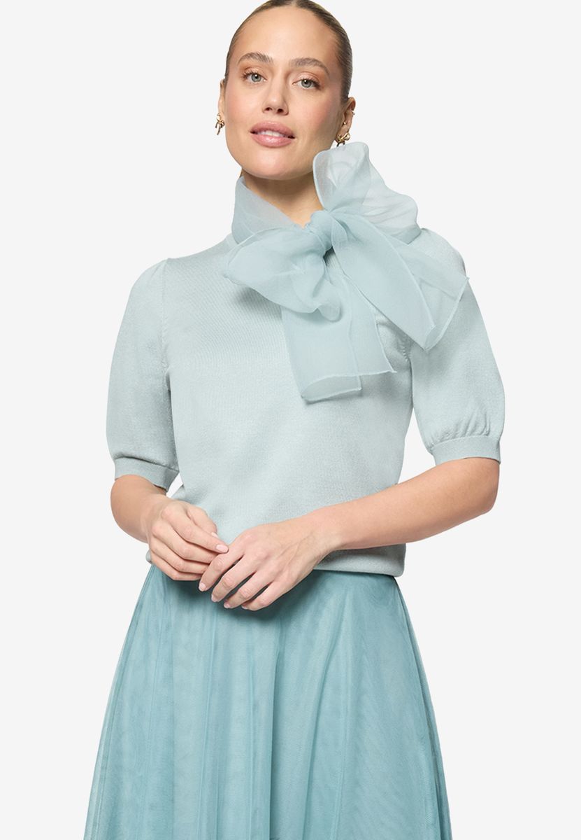 Kurzarmpullover  mit Schleife