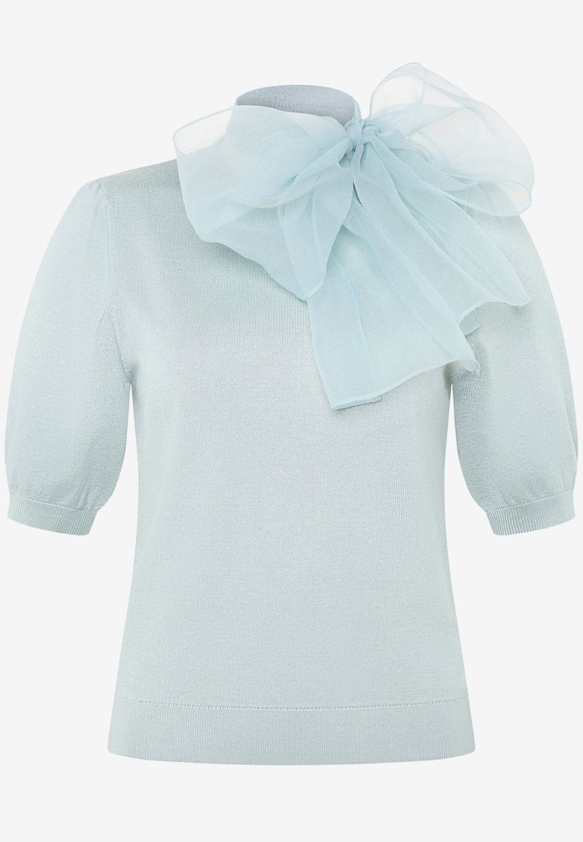Kurzarmpullover  mit Schleife