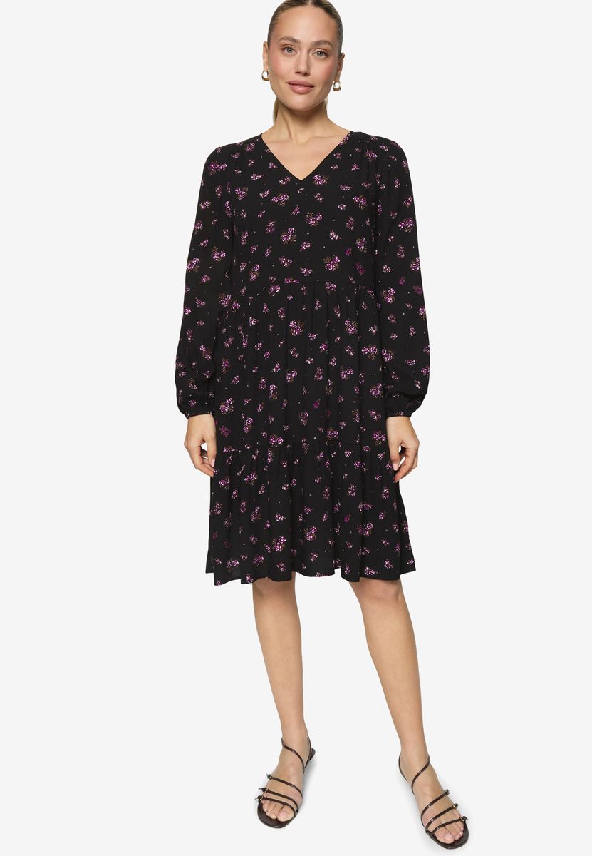 Gestuftes Blusenkleid mit Blumenmuster