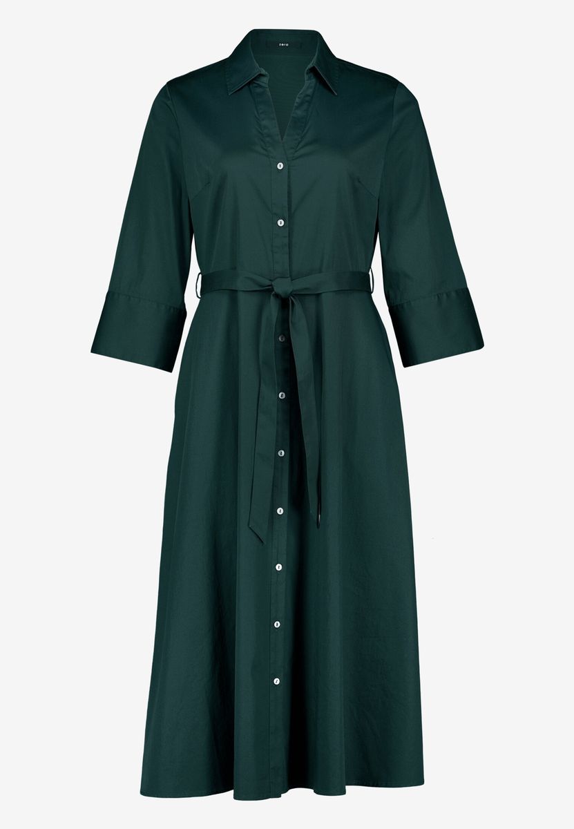 Hemdblusenkleid Midi mit Bindegürtel