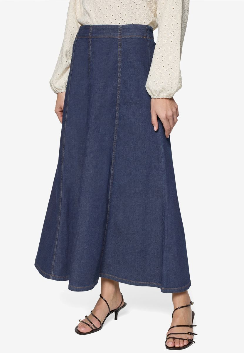 Jeansrock  Maxi in A-Linie