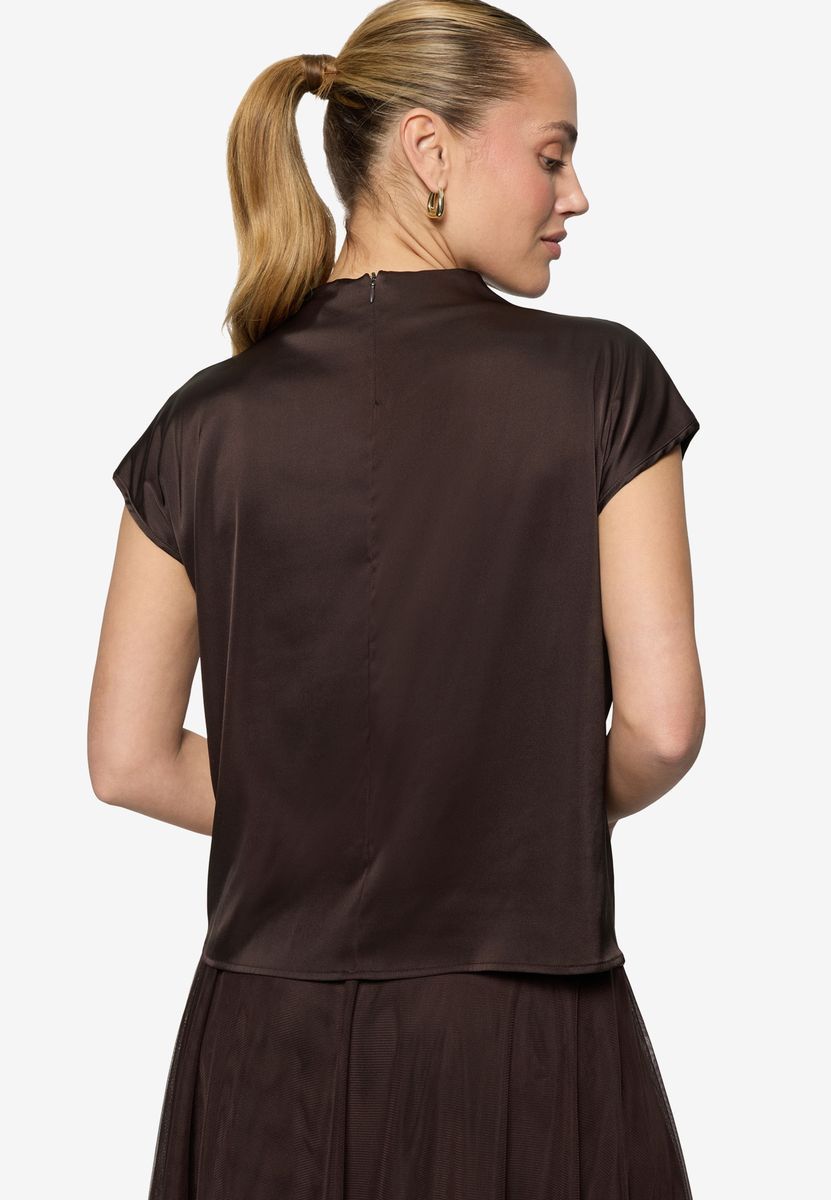 Satin-Bluse mit Kragen