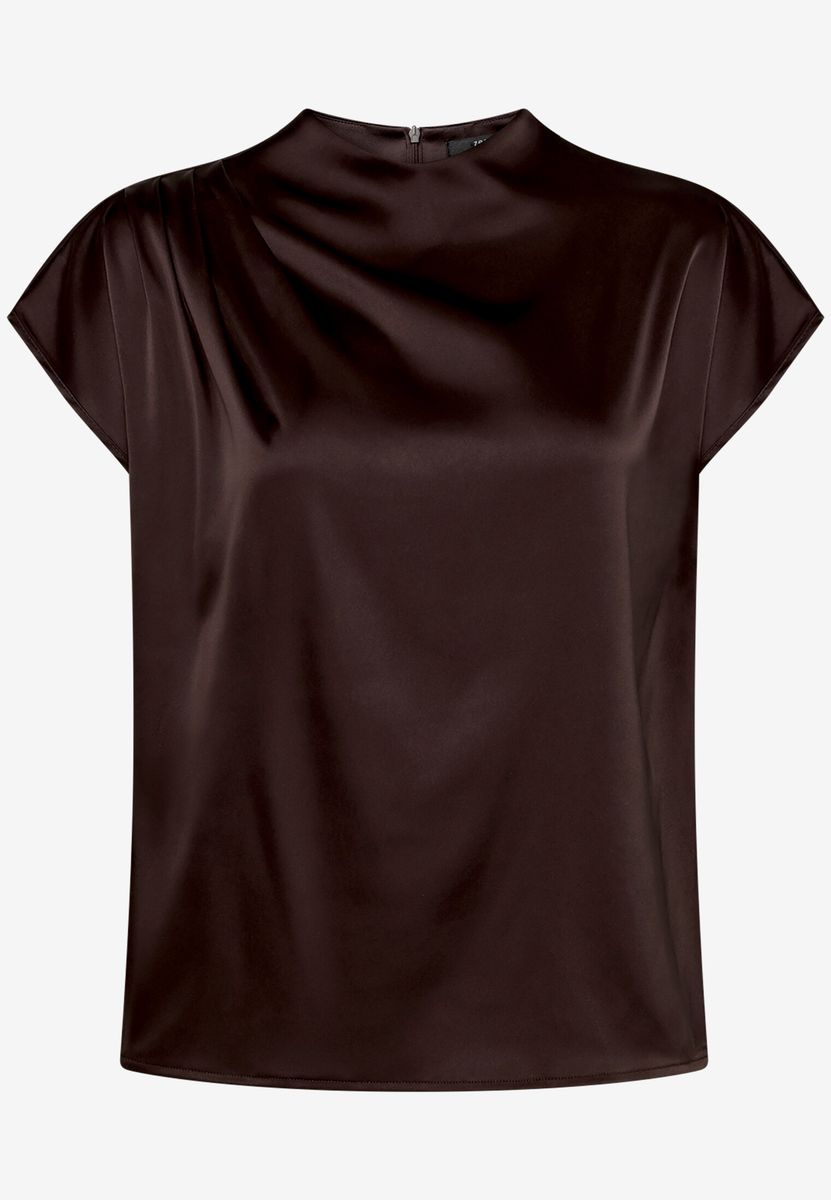 Satin-Bluse mit Kragen