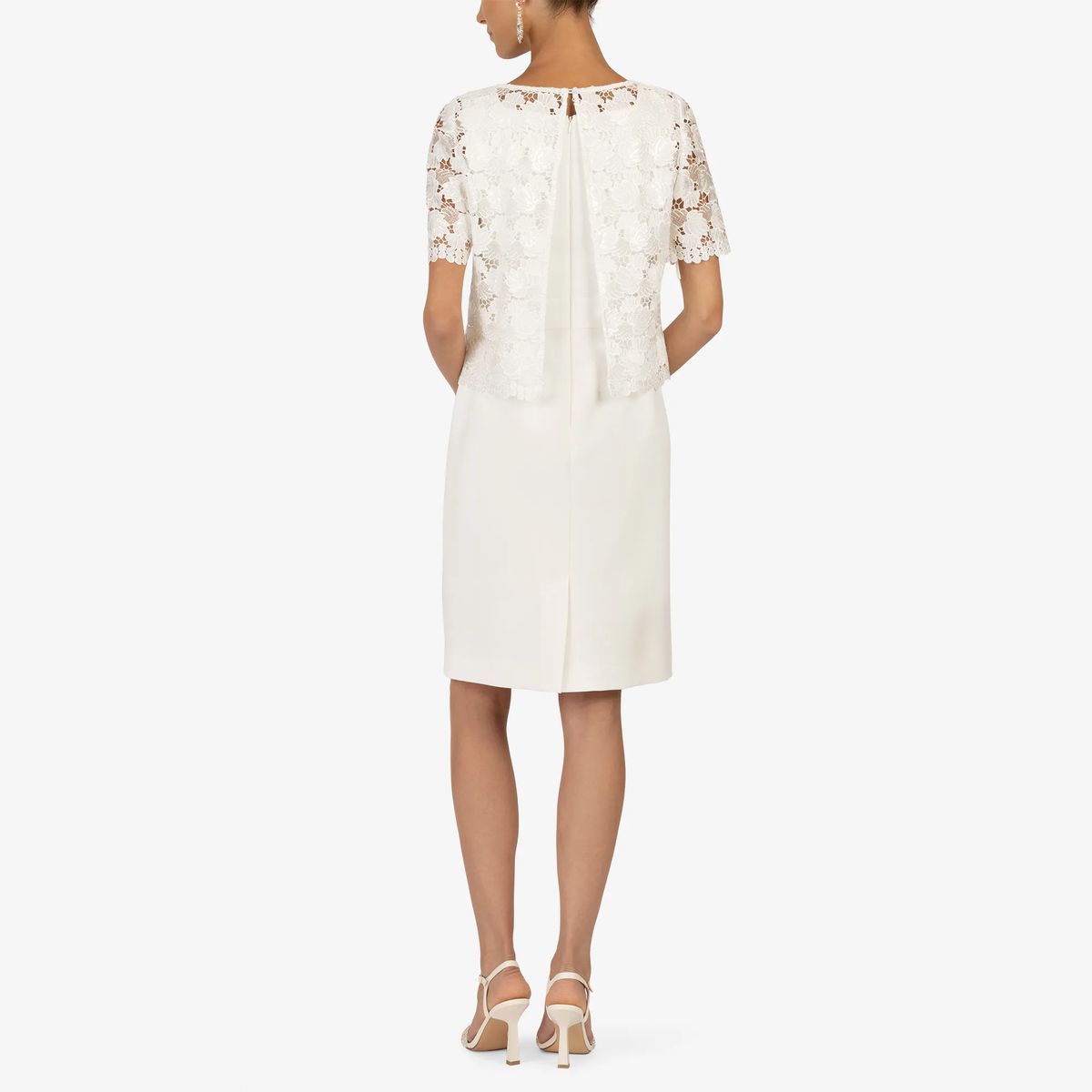 Elegantes Etuikleid mit Spitzentop