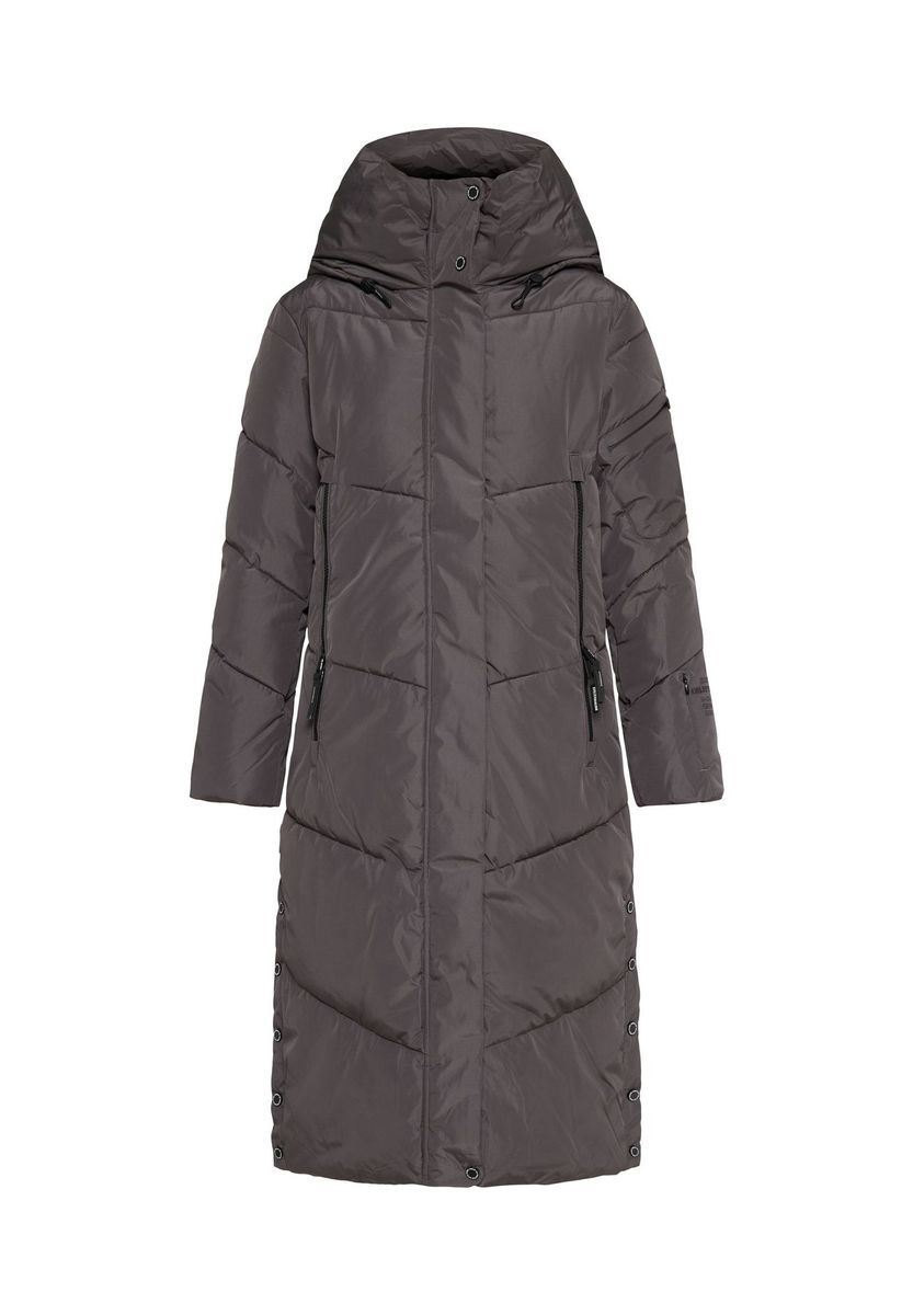 Damen Isolierter, Lang Geschnittener Puffer Mantel