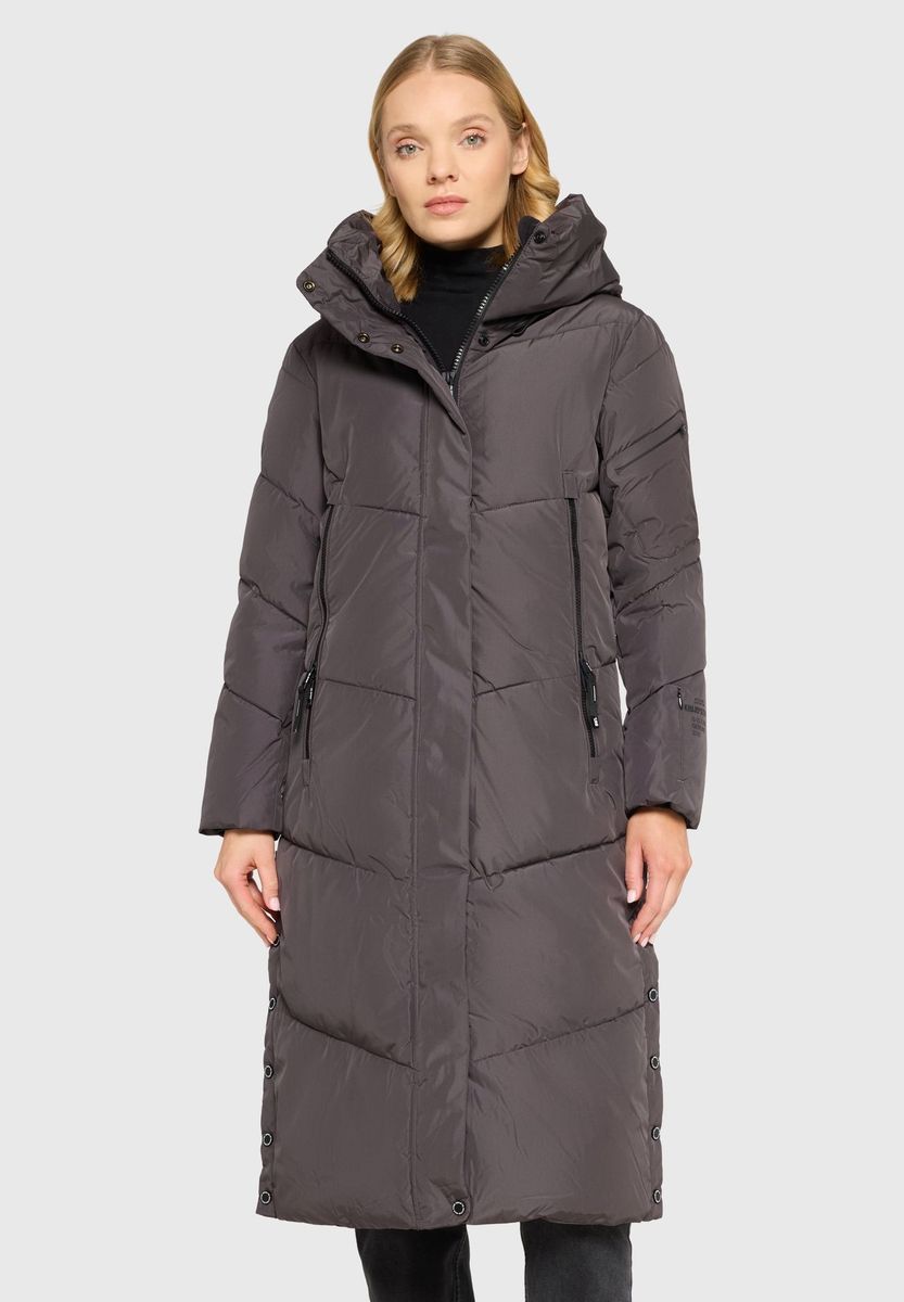 Damen Isolierter, Lang Geschnittener Puffer Mantel