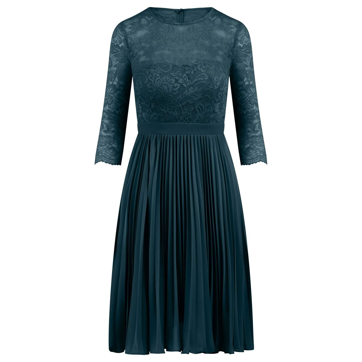 Elegantes Kleid mit Plissee und Spitze