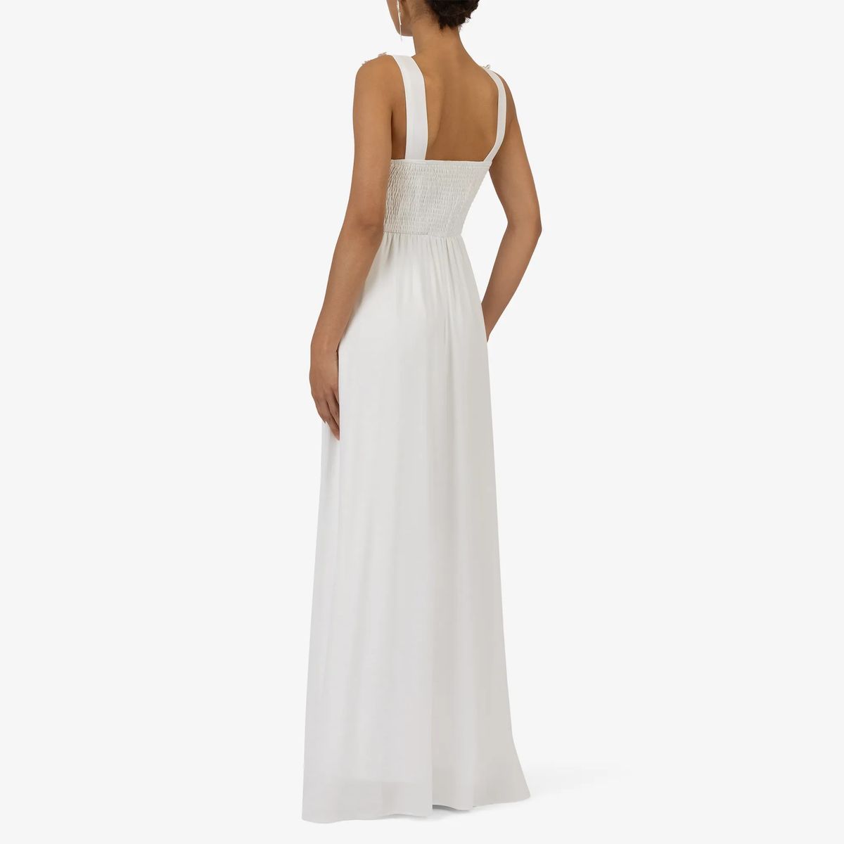 Chiffon-Maxikleid mit Spitzenoberteil