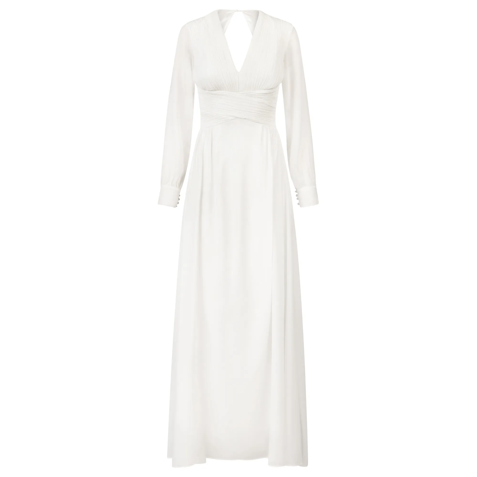 Elegantes Chiffon-Maxikleid mit Ärmeln