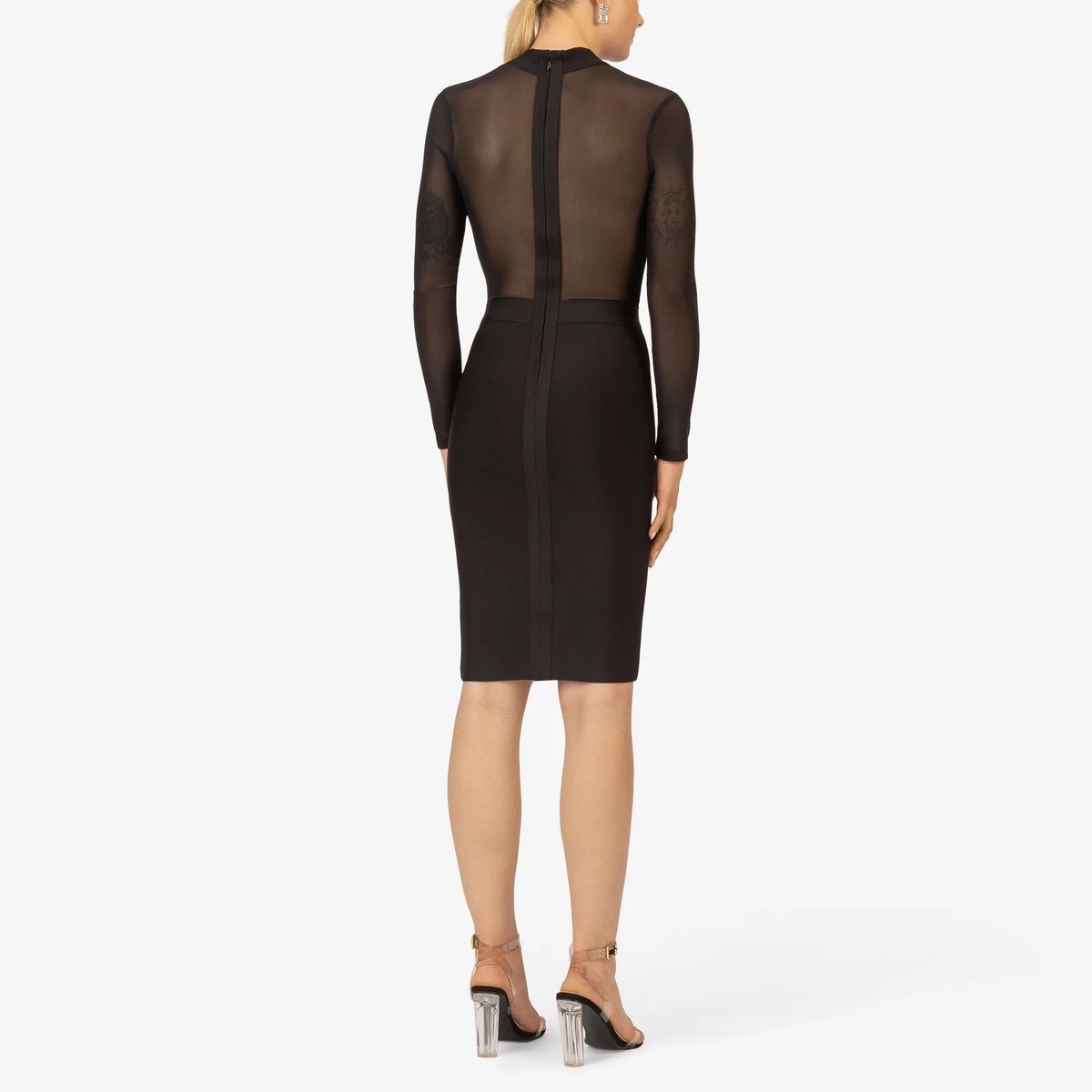 Elegantes Langarm-Bandagenkleid