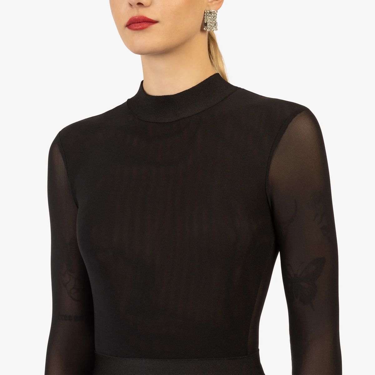 Elegantes Langarm-Bandagenkleid