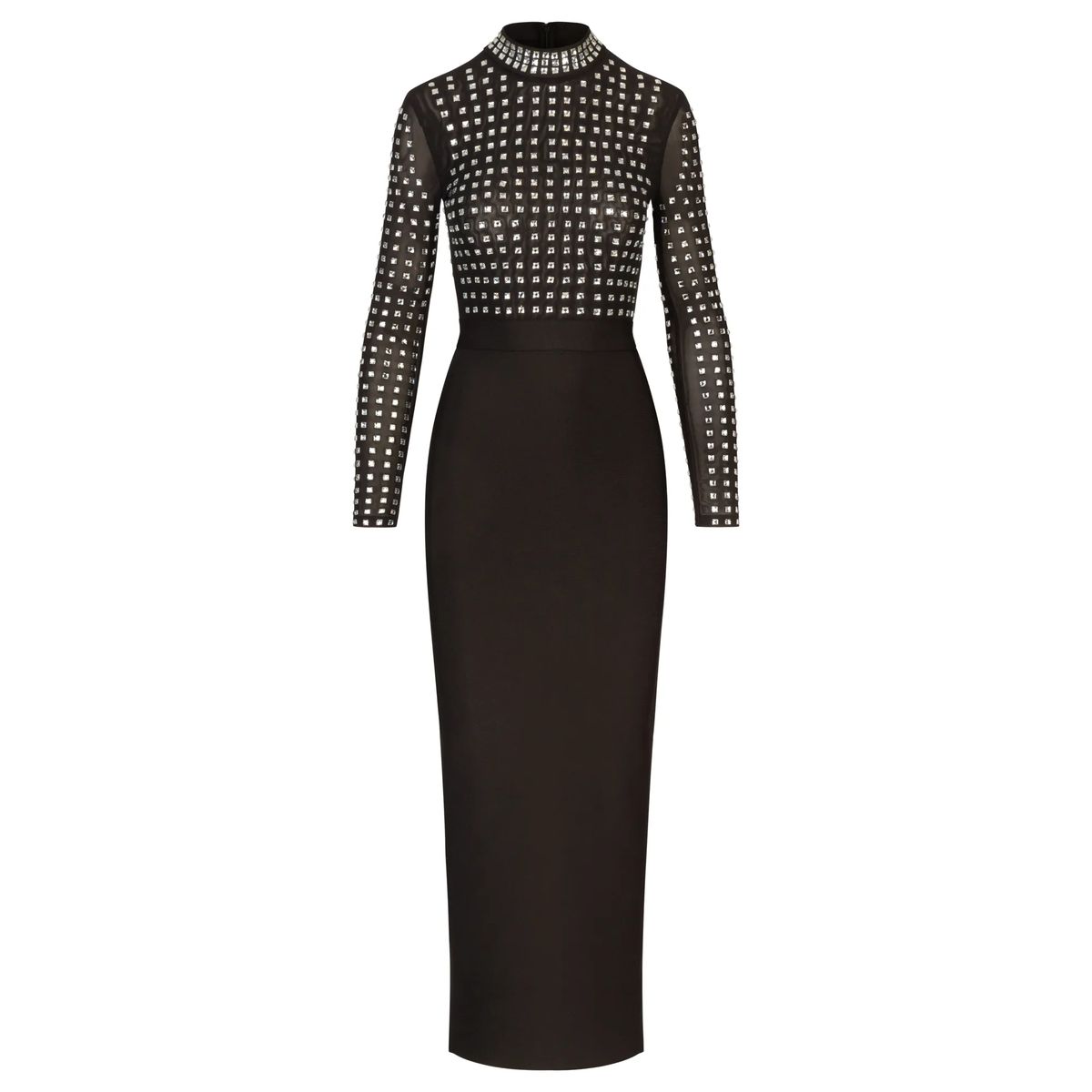 Elegantes Maxi-Kleid mit Nietenbesatz