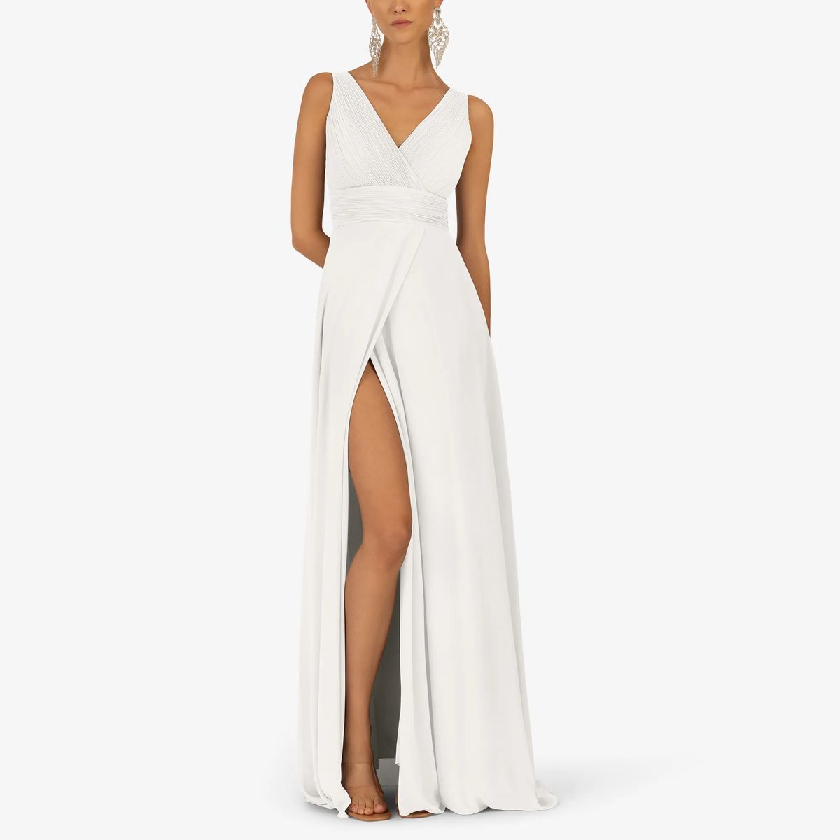 Elegantes, ärmelloses Maxikleid mit Schlitz
