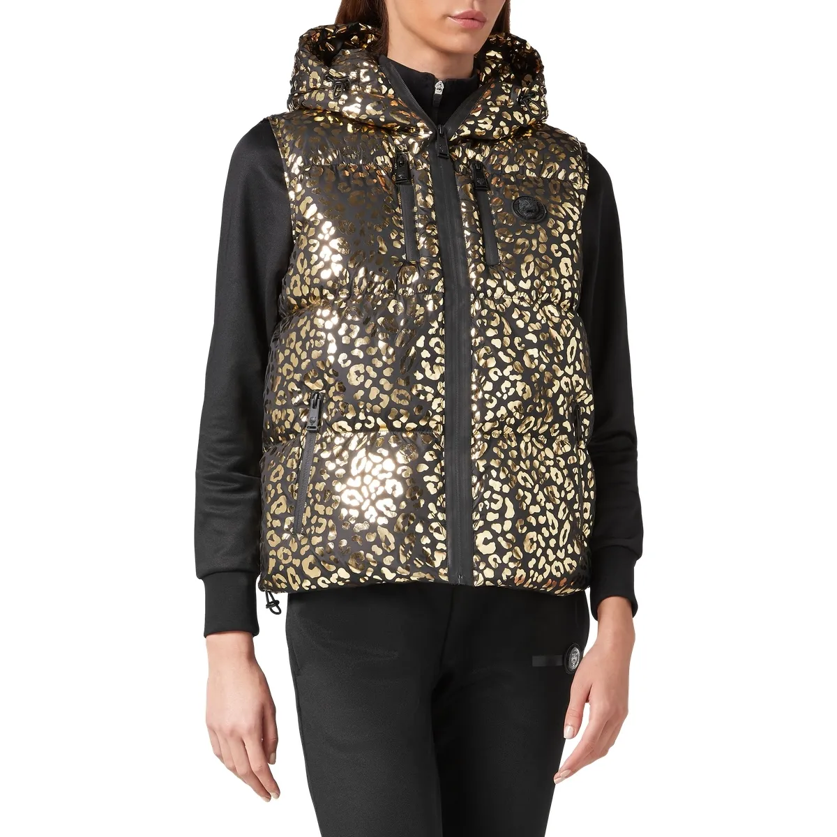 Kapuzenweste mit Leopardenmuster