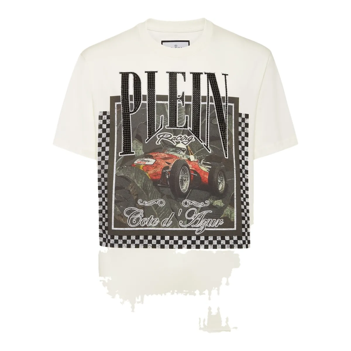 T-Shirt mit Rennwagen Grafikdruck aus Baumwolle