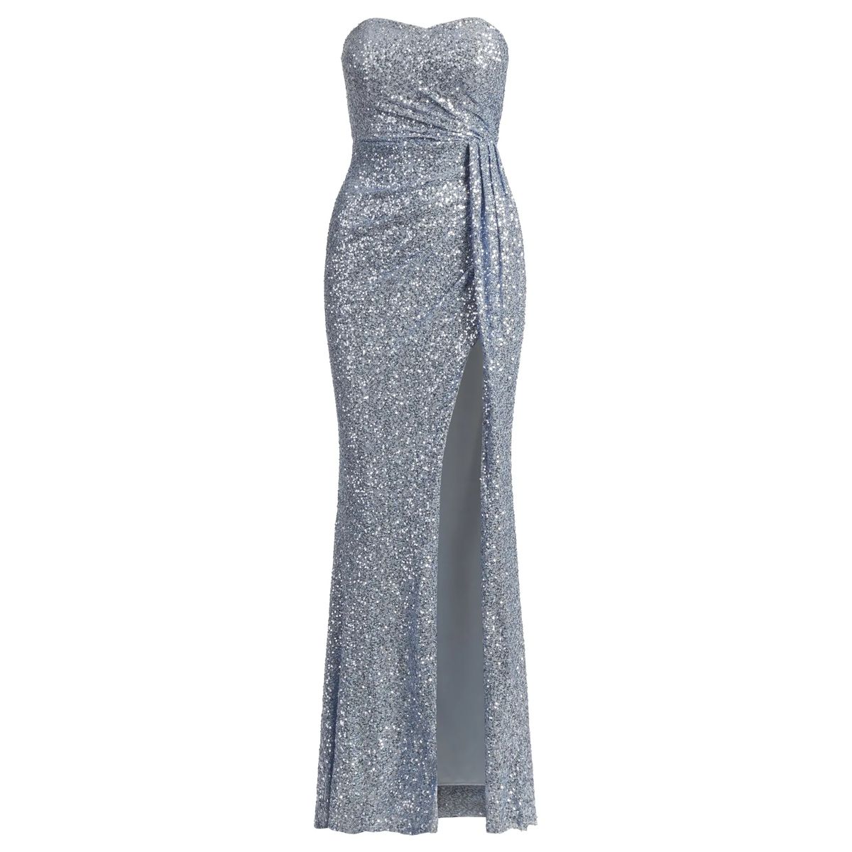 Paillettenbesetztes trägerloses Abendkleid