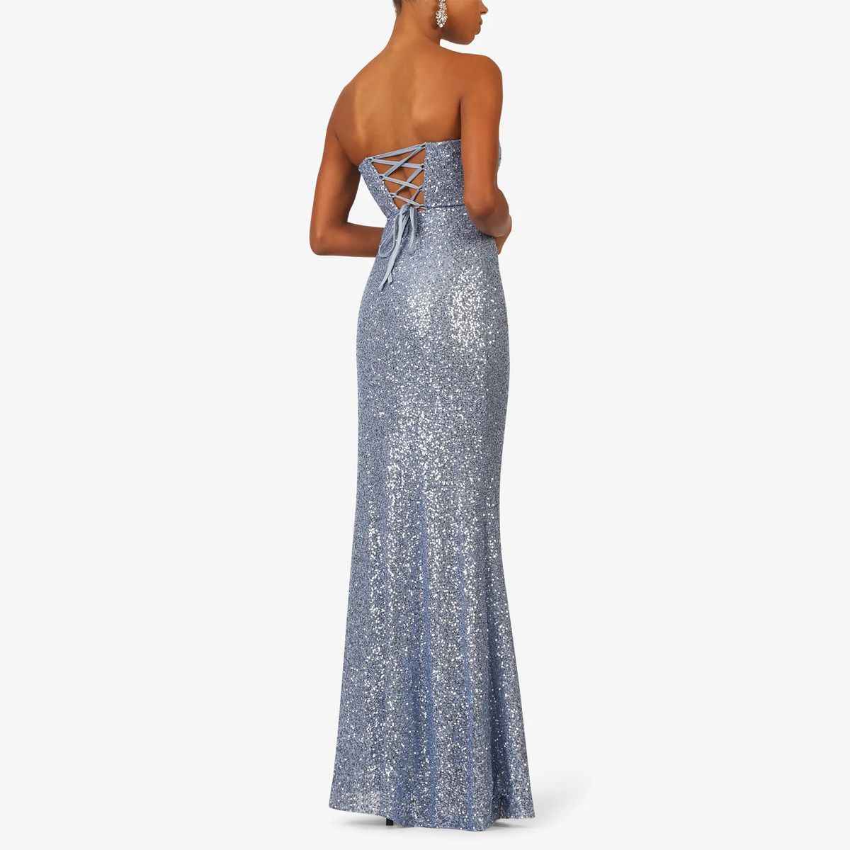 Paillettenbesetztes trägerloses Abendkleid