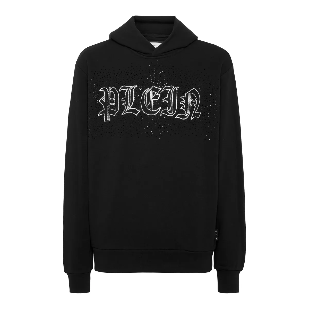 Kapuzenpullover mit Strasslogo aus Baumwollmischung
