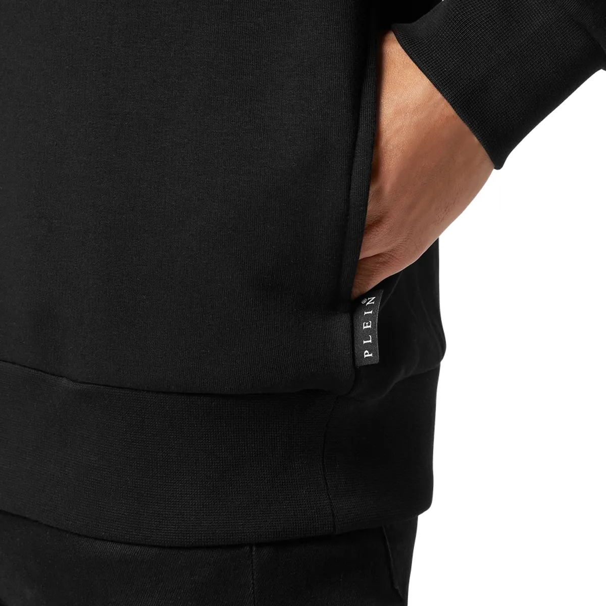 Kapuzenpullover mit Strasslogo aus Baumwollmischung