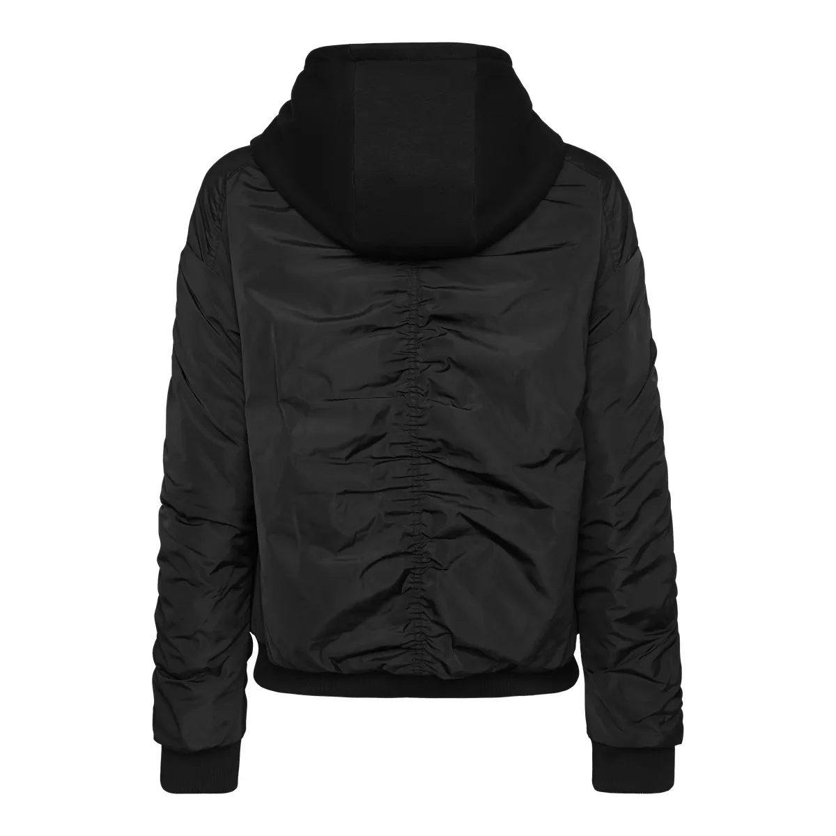Moderne wattierte Bomberjacke mit Kapuze