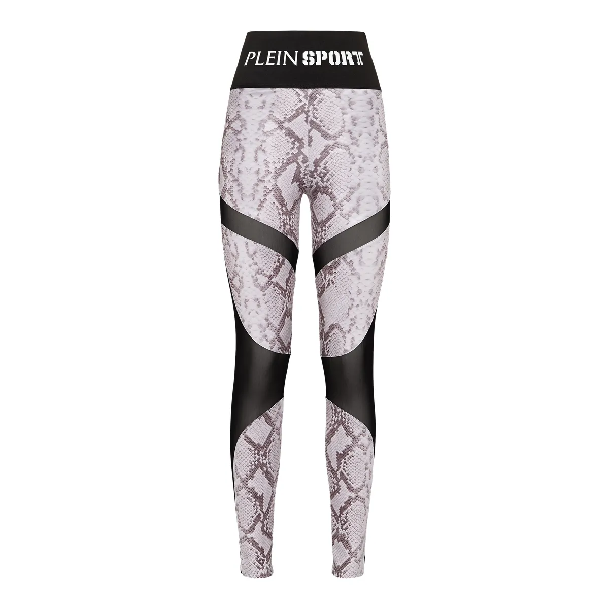 Leggings mit Pythonmuster und Netzeinsatz