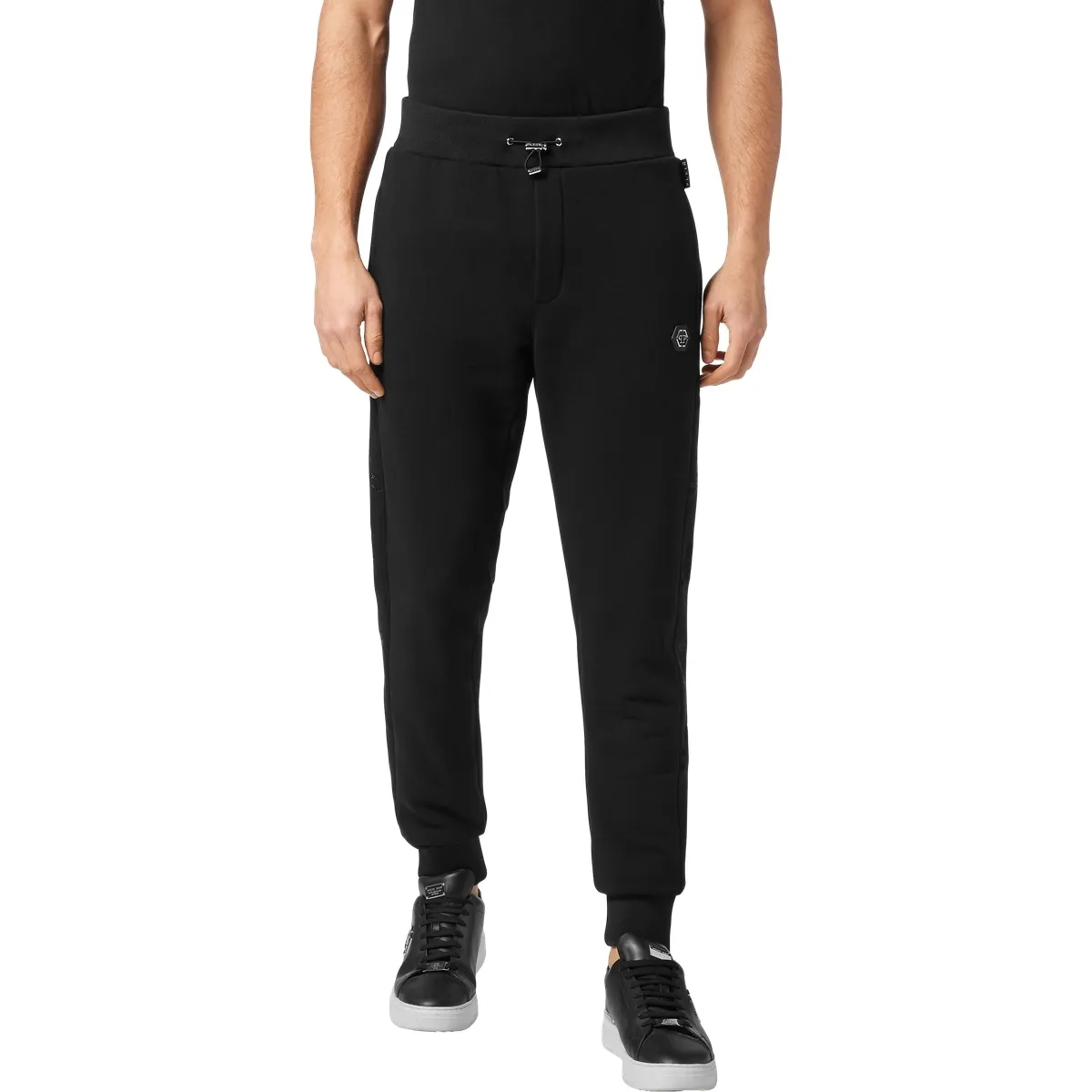 Schmal geschnittene Jogginghose aus Baumwollfleece