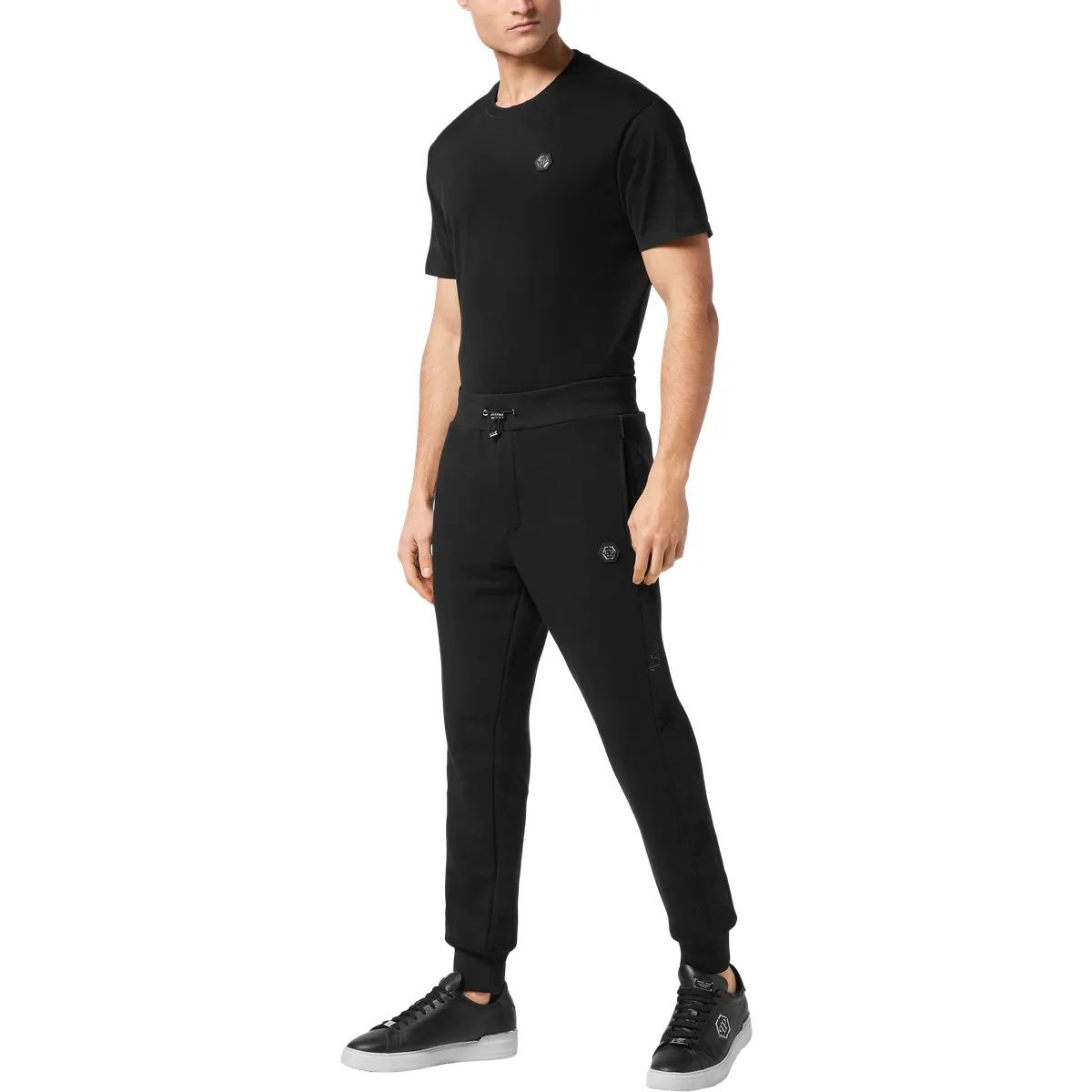 Schmal geschnittene Jogginghose aus Baumwollfleece