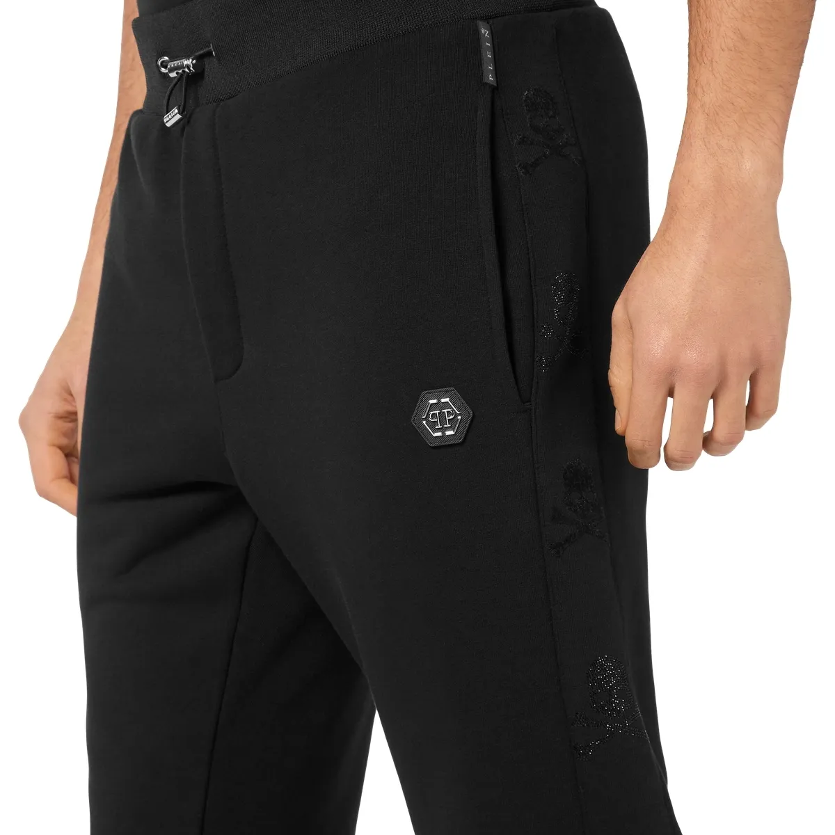 Schmal geschnittene Jogginghose aus Baumwollfleece