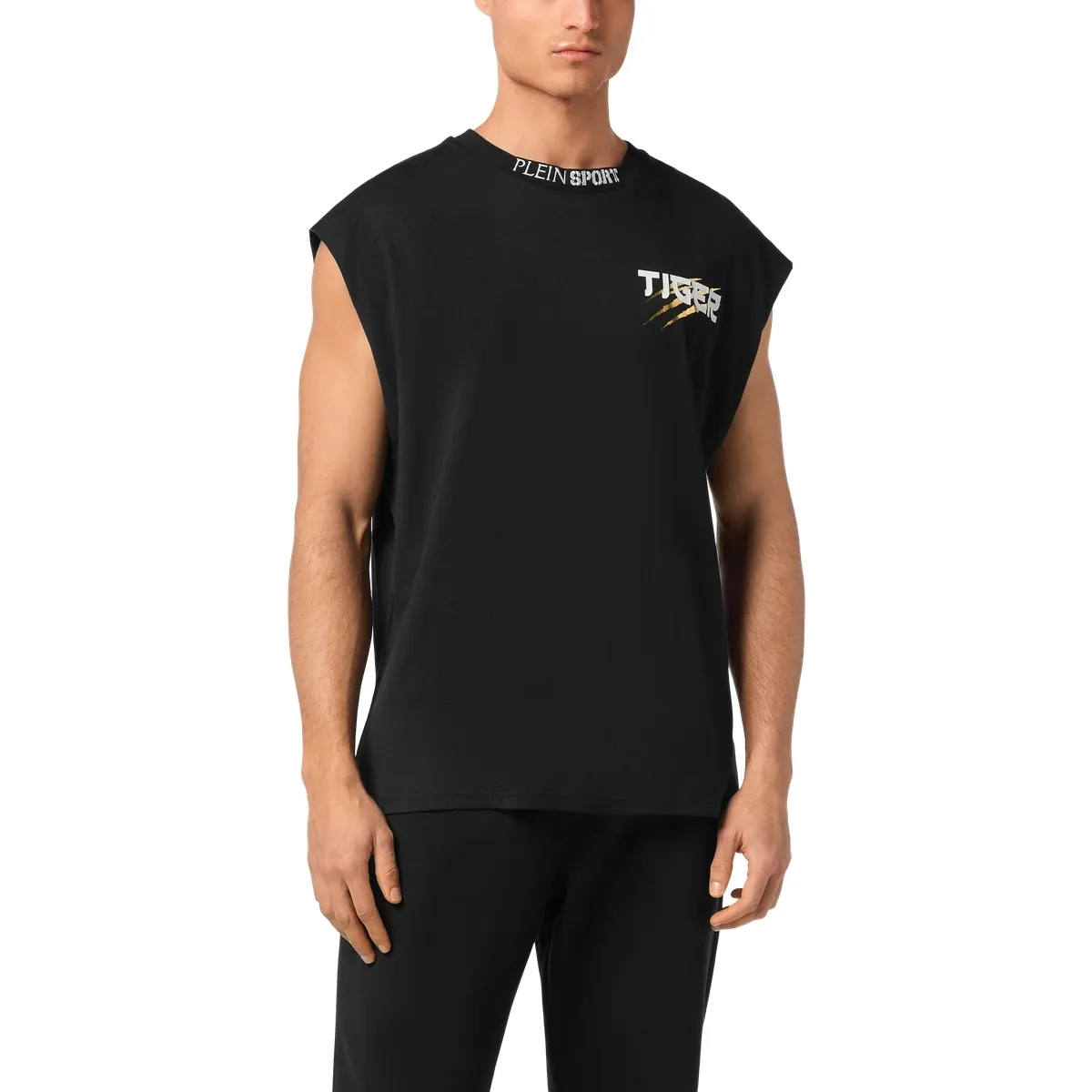 Ärmelloses T-Shirt mit Tiger-Grafik