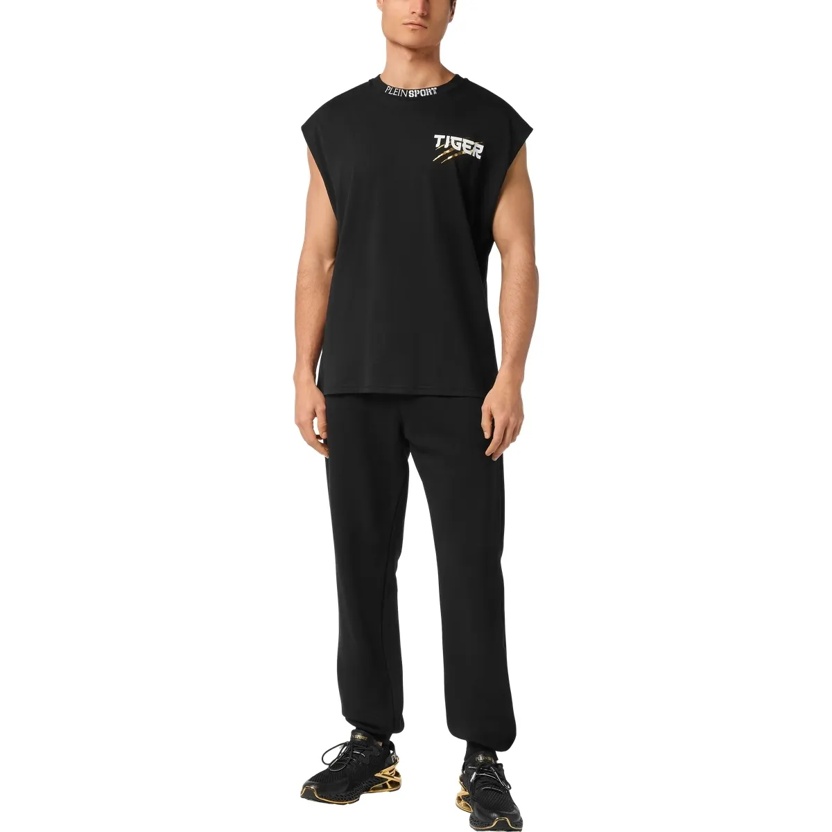 Ärmelloses T-Shirt mit Tiger-Grafik