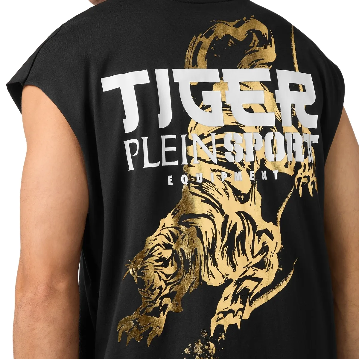Ärmelloses T-Shirt mit Tiger-Grafik