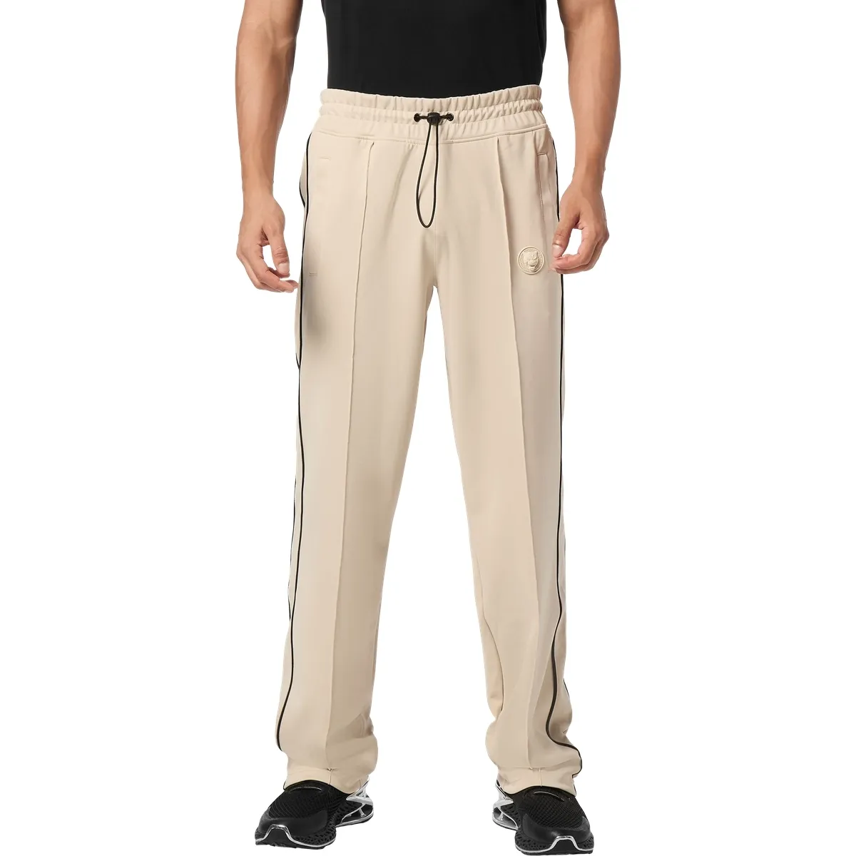 Sportliche beige Loungehose mit Paspelierung