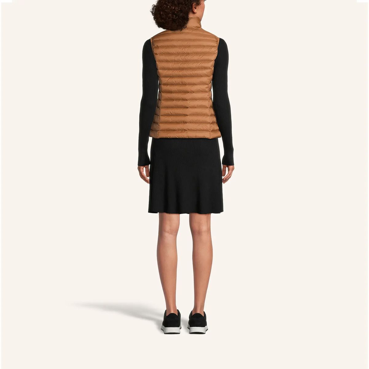 Leichte, gesteppte Daunenweste mit Stehkragen