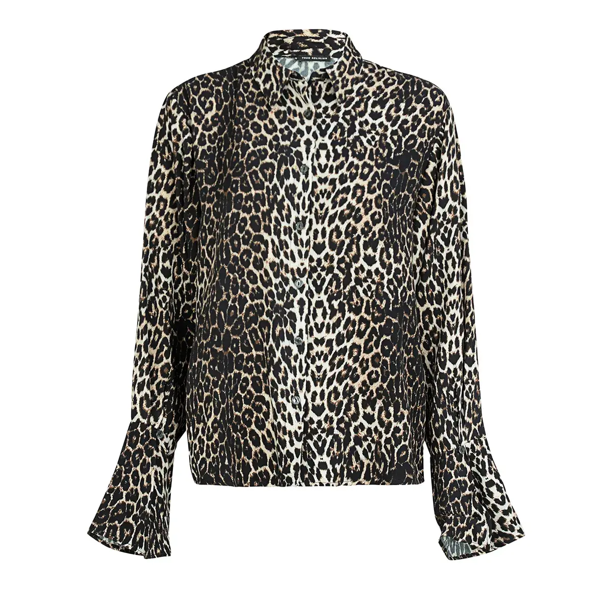 Leopardenmuster Langarm Bluse