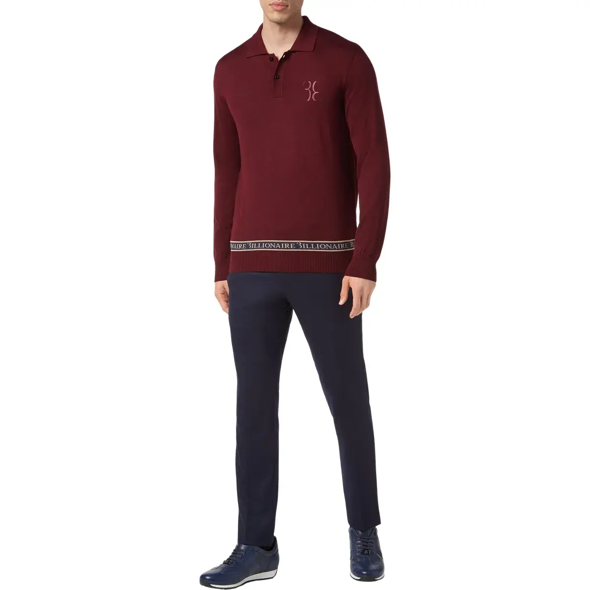 Herren Langarm Polo Pullover