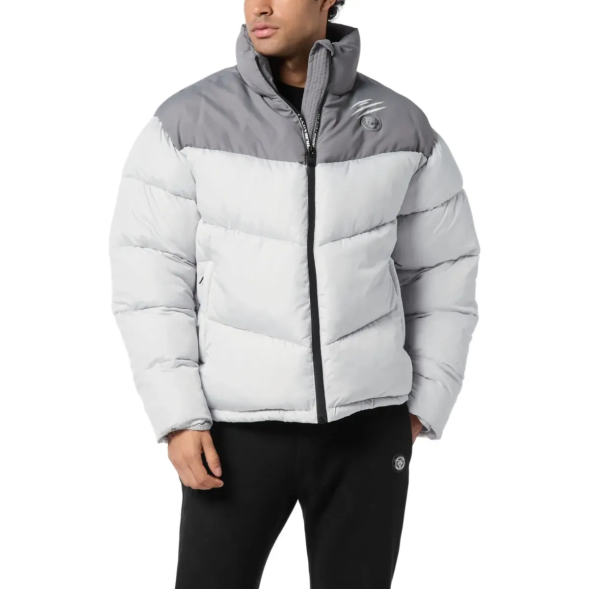 Gepolsterte Colorblock-Pufferjacke