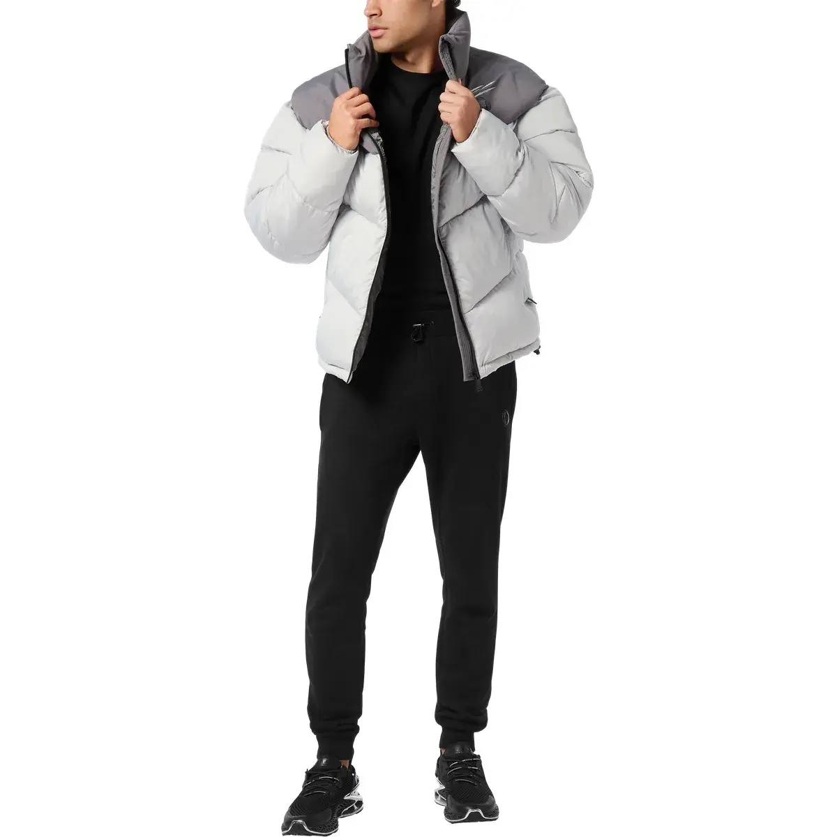 Gepolsterte Colorblock-Pufferjacke