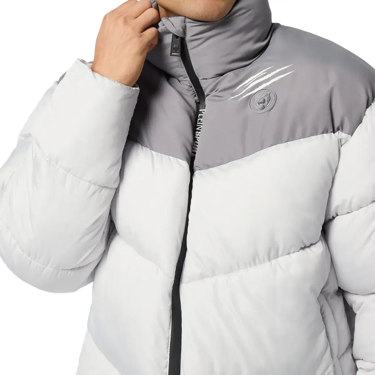 Gepolsterte Colorblock-Pufferjacke